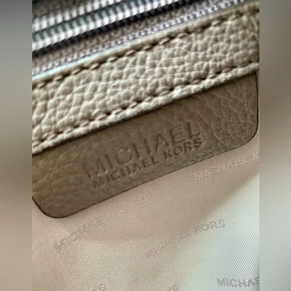 Michael Kors Brooklyn Leather Medium Crossbody Saddle Bag with Studs and…